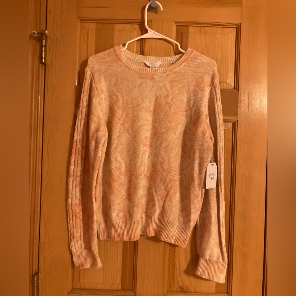 Time and Tru pink cotton sweater - Picture 2 of 5